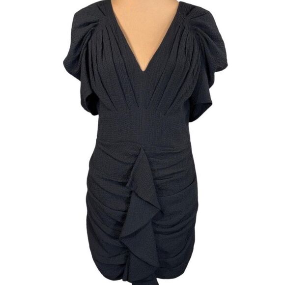 C/MEO Collective Soaked Black Mini Dress – Modern Romantic Rufflecore Medium - Picture 8 of 8